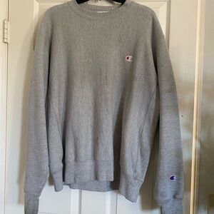 Gray champion crew neck sweatshirt